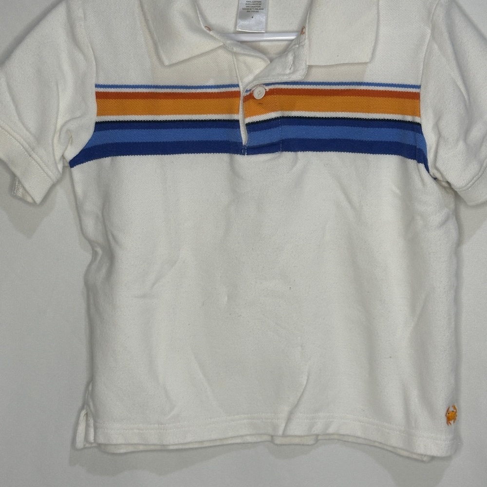 Janie and Jack White Polo Shirt with Stripes